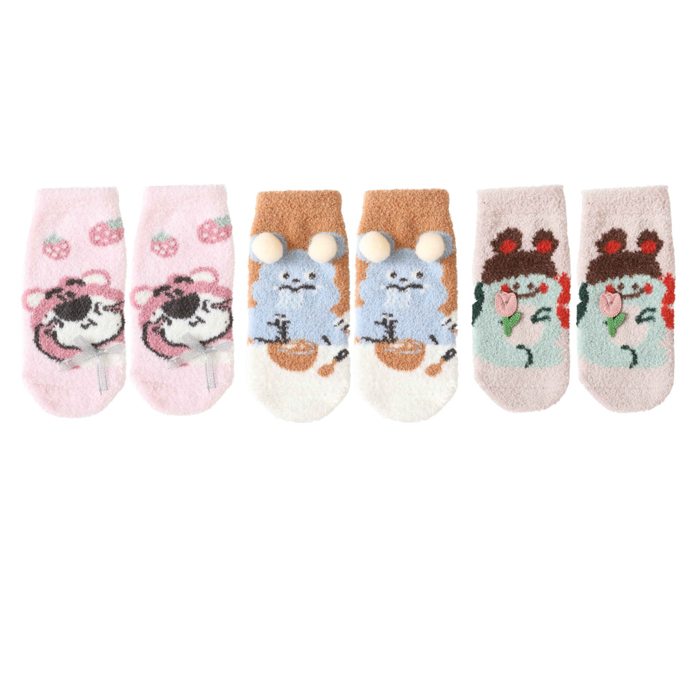 Toddlers Ankle Crew Socks Cute Cozy Thick Soft Warm Socks