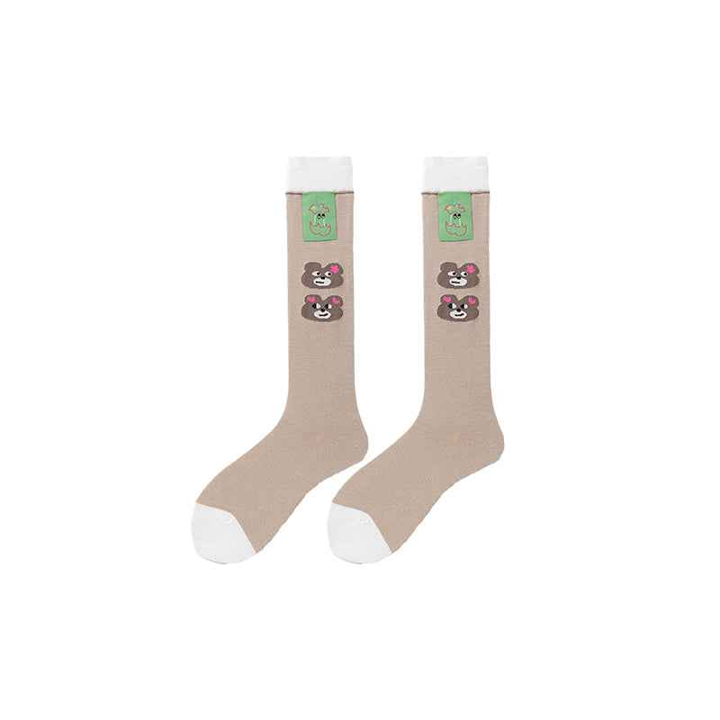 Sweetnana cartoon knee high seamless socks series ,sweat-absorbent and deodorant pure cotton stocking for women,Island style,fashion socks, cute calf socks,compression stocking.