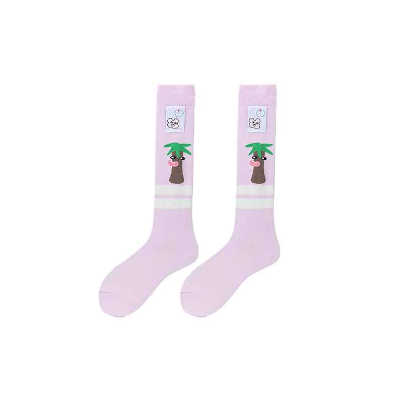 Sweetnana cartoon knee high seamless socks series ,sweat-absorbent and deodorant pure cotton stocking for women,Island style,fashion socks, cute calf socks,compression stocking.