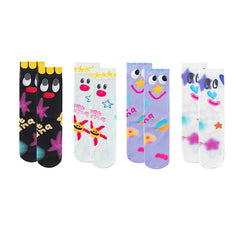 Sweetnana Hand Painted Series Cute and Fun Socks - Seamless, Thin, Cozy Crew Socks for Women and Children