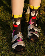 Sweetnana Hand Painted Series Cute and Fun Socks - Seamless, Thin, Cozy Crew Socks for Women and Children