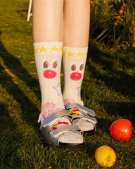 Sweetnana Hand Painted Series Cute and Fun Socks - Seamless, Thin, Cozy Crew Socks for Women and Children
