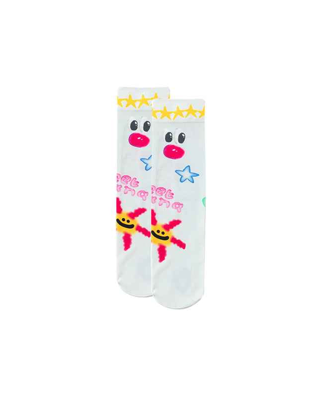Sweetnana Hand Painted Series Cute and Fun Socks - Seamless, Thin, Cozy Crew Socks for Women and Children