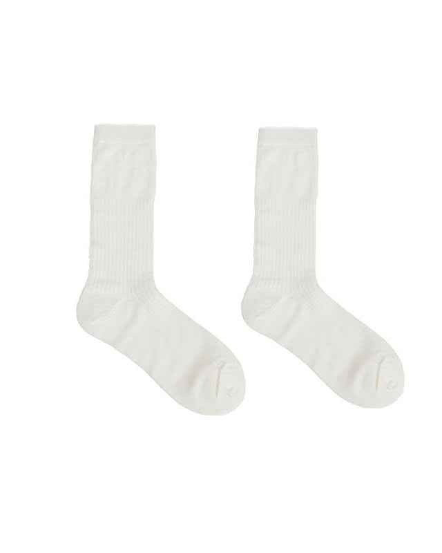 Women Antibacterial Mesh Cotton Knee High Socks Letter Seamless Soft