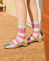 Sweetnana Seamless Women’s Cotton Crew Socks - Simple Pattern Series - Trendy, Cute, Cozy, and Comfortable Women's Stockings