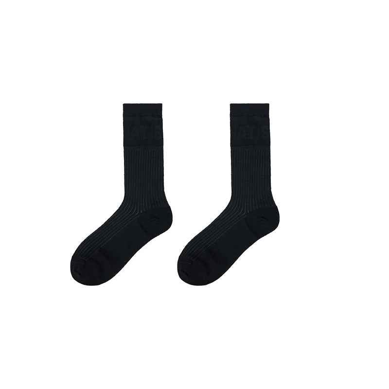 3-Pack Women Cotton Mesh Crew Socks Letter Seamless Soft