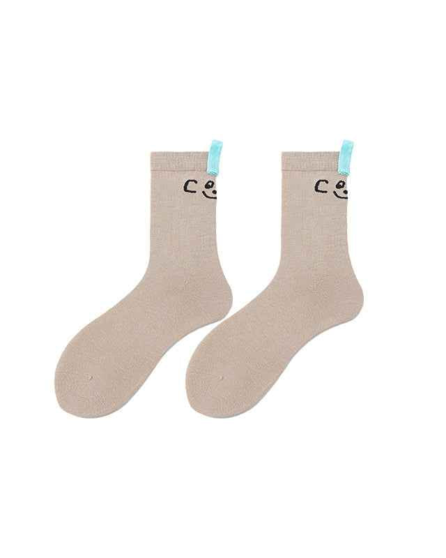 Sweetnana Smile Lanyard Series - Trendy, Cozy, and Colorful Seamless Cotton Socks Crew Socks for Women