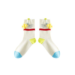 3-Pack Women Cotton Crew Socks Tabby Cat Kawaii Cute Casual