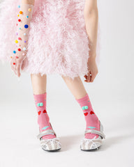 3-팩 여성용 면 크루 양말 태비 고양이 귀여운 캐주얼