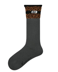 여성 크루 양말 레오파드 프린트 코튼 트렌디 캐주얼 스트리트 스타일