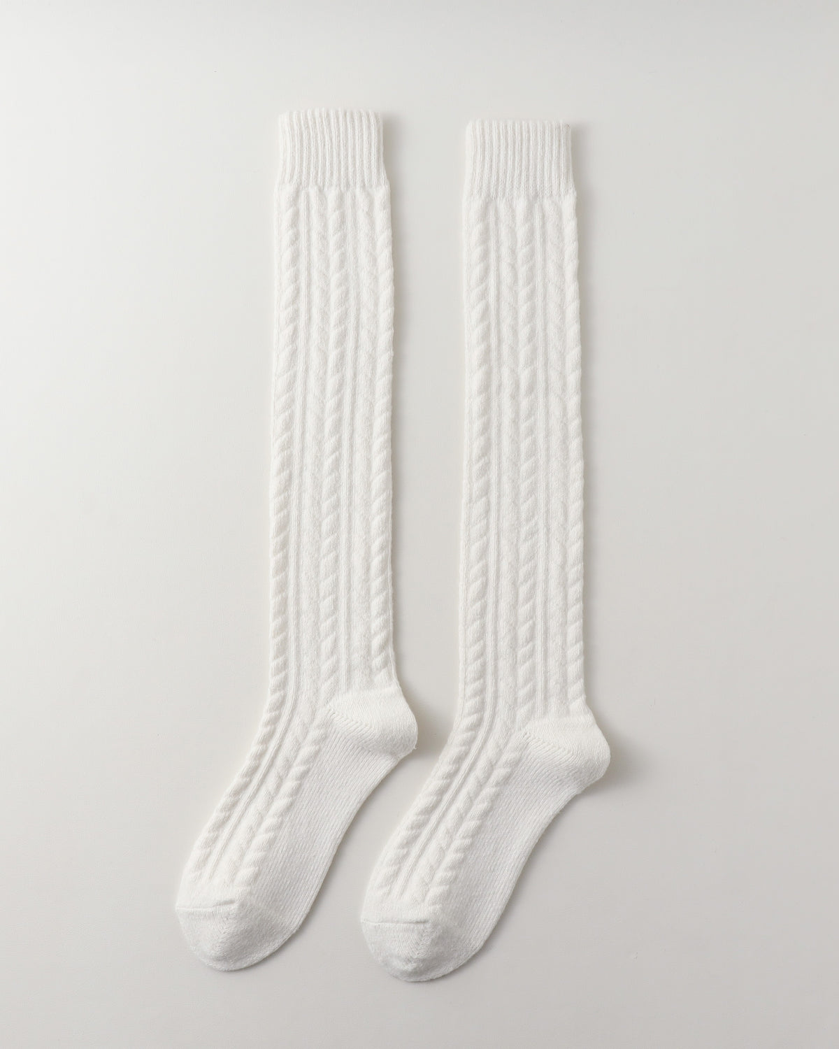 Women Baby Fleece Cable Knee Socks Soft Warm Versatile
