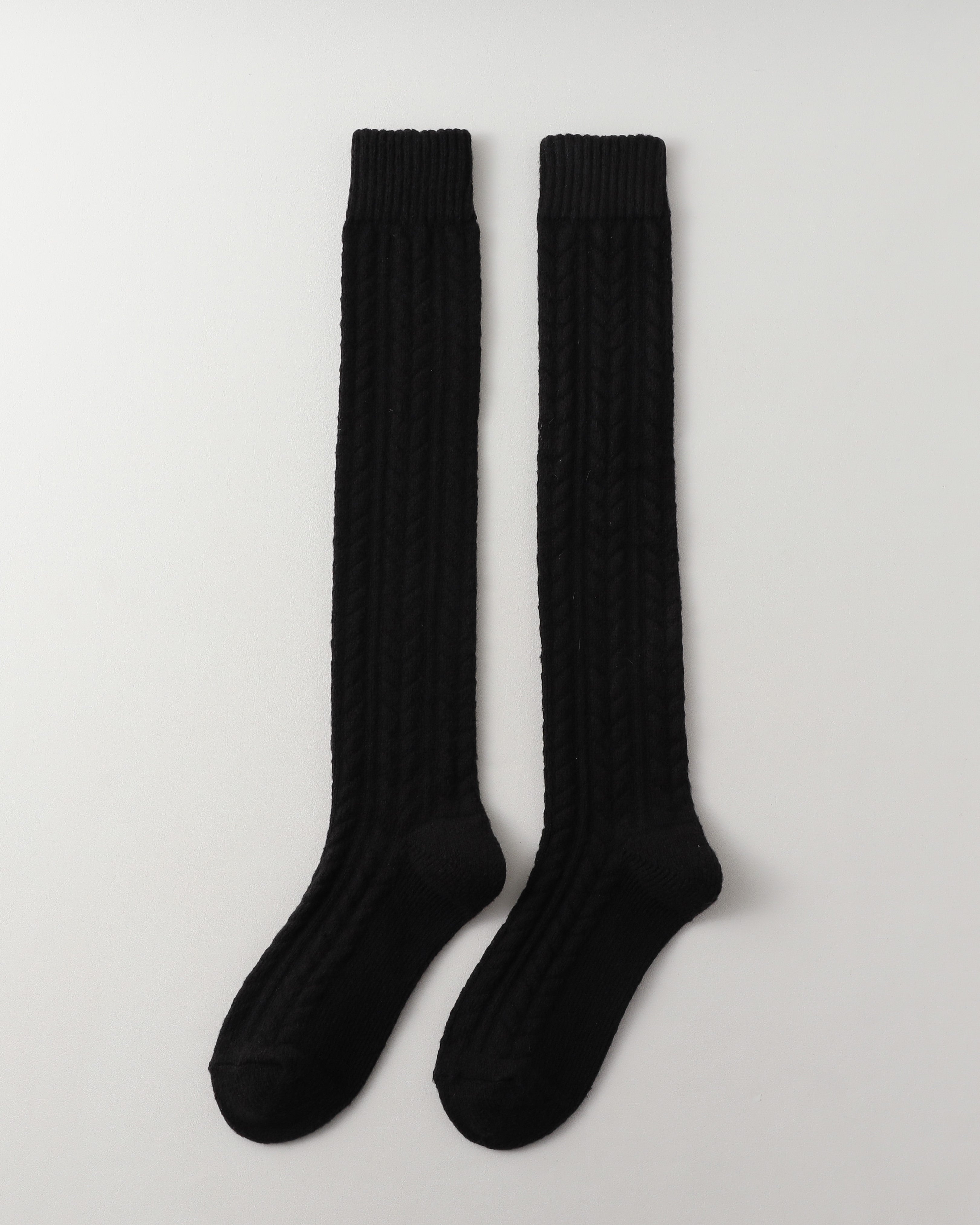 Women Baby Fleece Cable Knee Socks Soft Warm Versatile