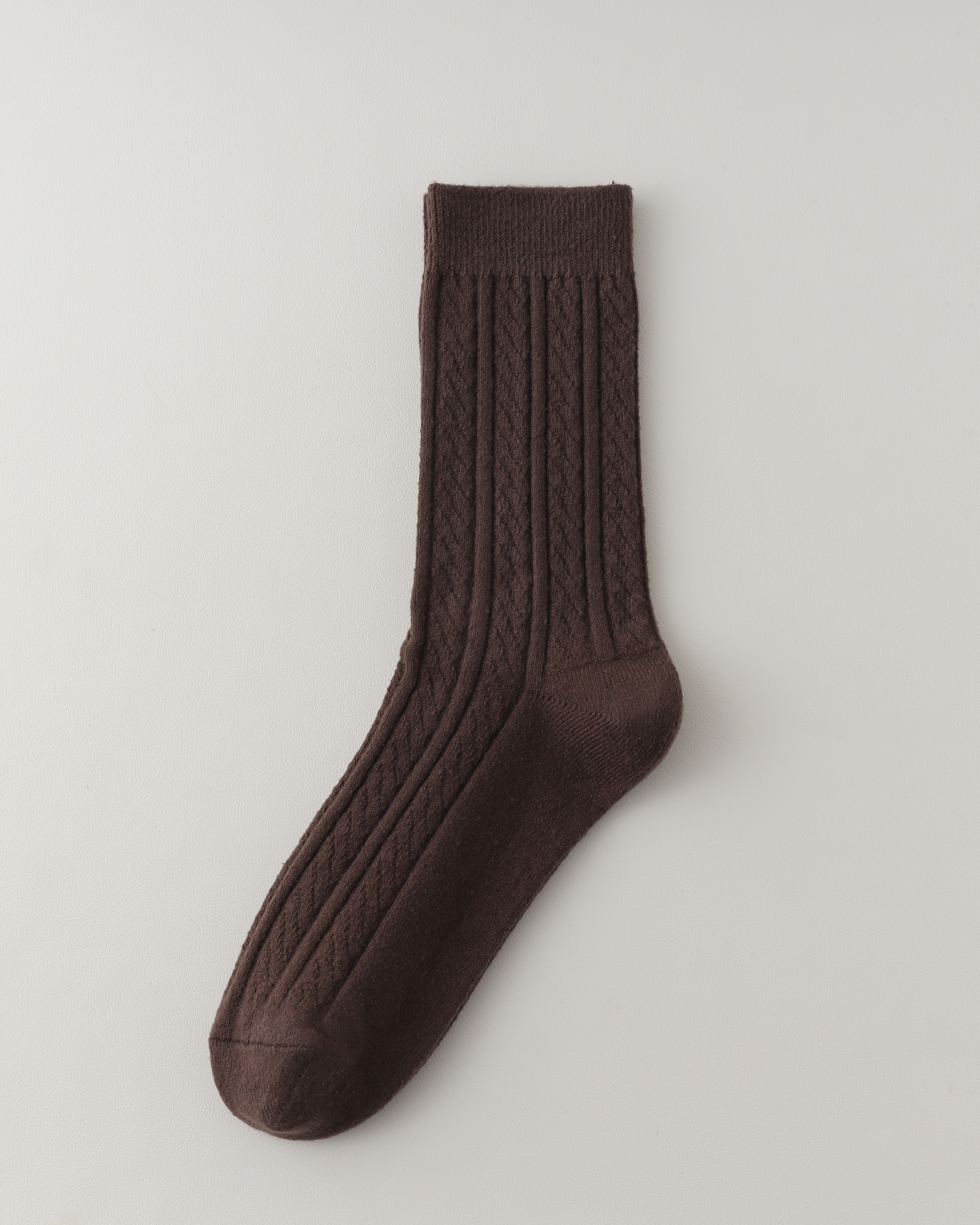 レディース クルー ソックス ケーブル編み 快適で暖かい