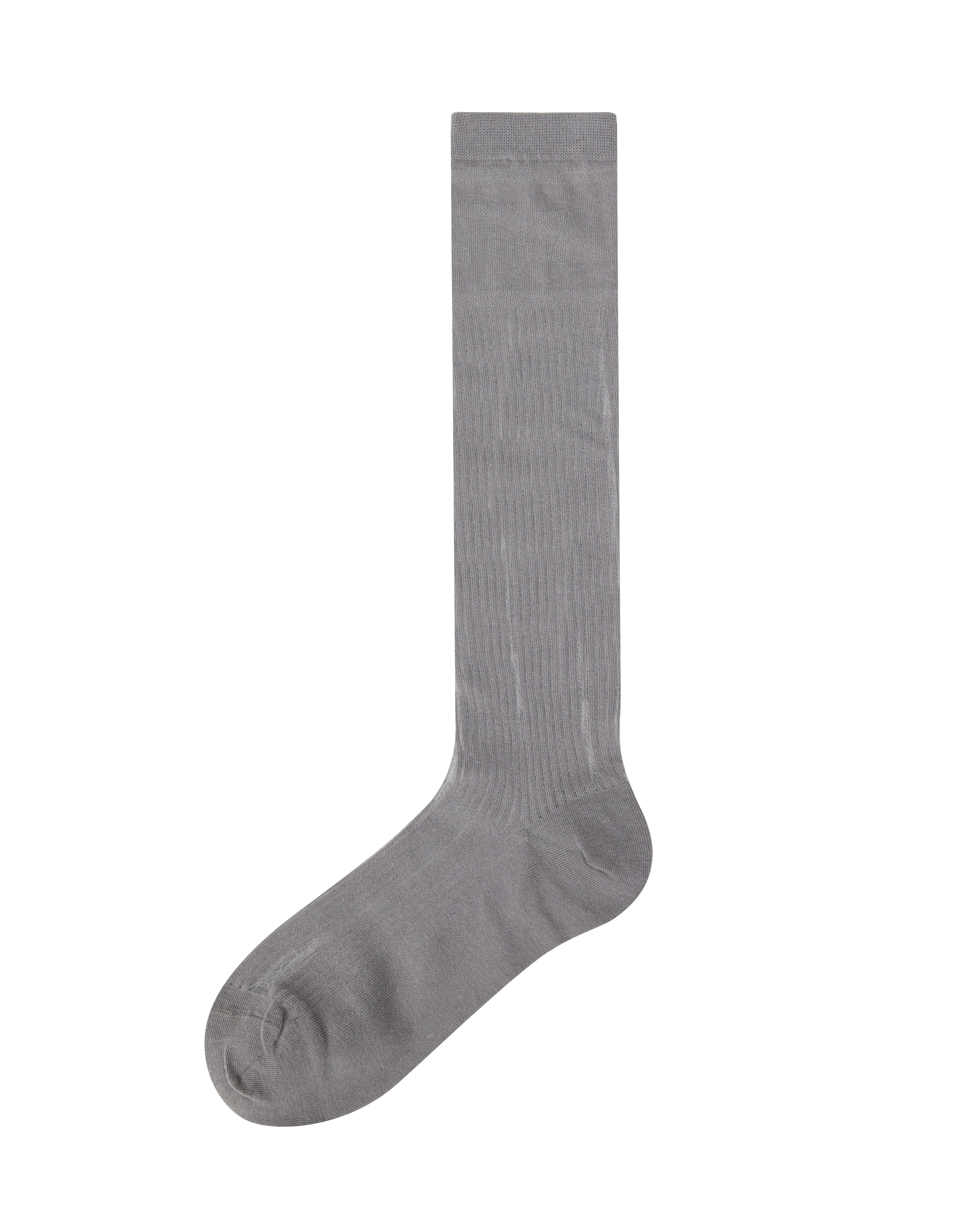 Women Knee High Socks Sheer Stripe Letter Pattern Chic Versatile