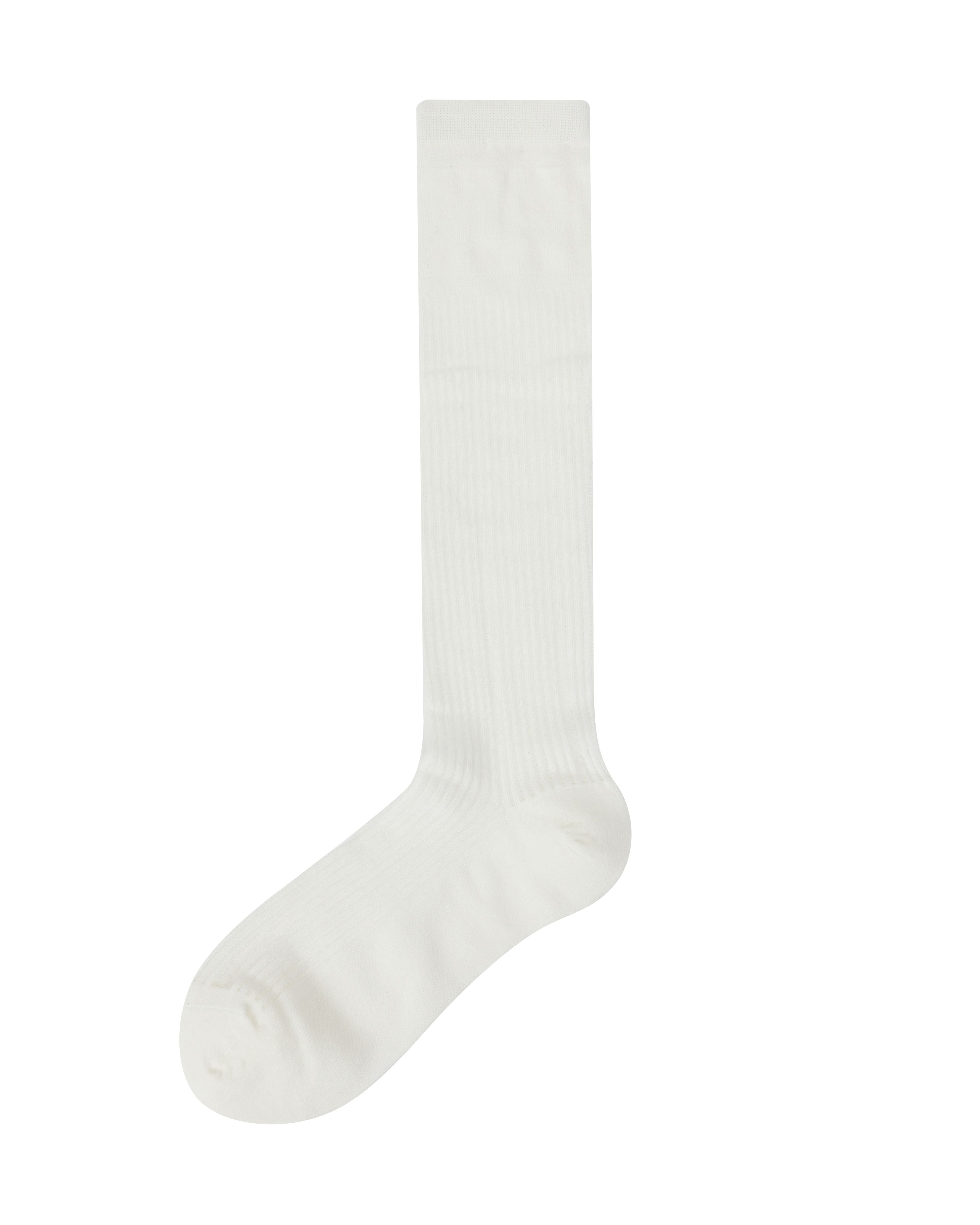 Women Knee High Socks Sheer Stripe Letter Pattern Chic Versatile
