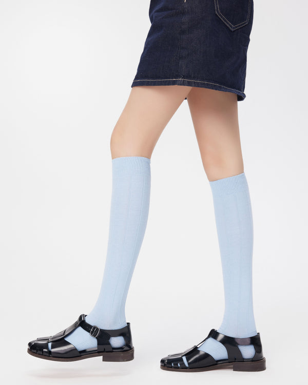 Women Double Needle Reversed Knee Socks Stylish Slim Fit - SWEET NANA