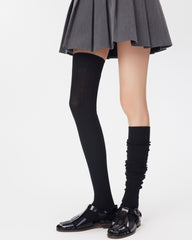 女款過膝襪子麻花針織棉質多功能