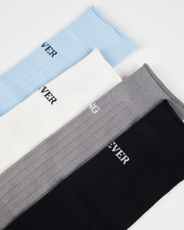Women Letter Knee Socks Handsewn Antibacterial Cool Style - SWEET NANA