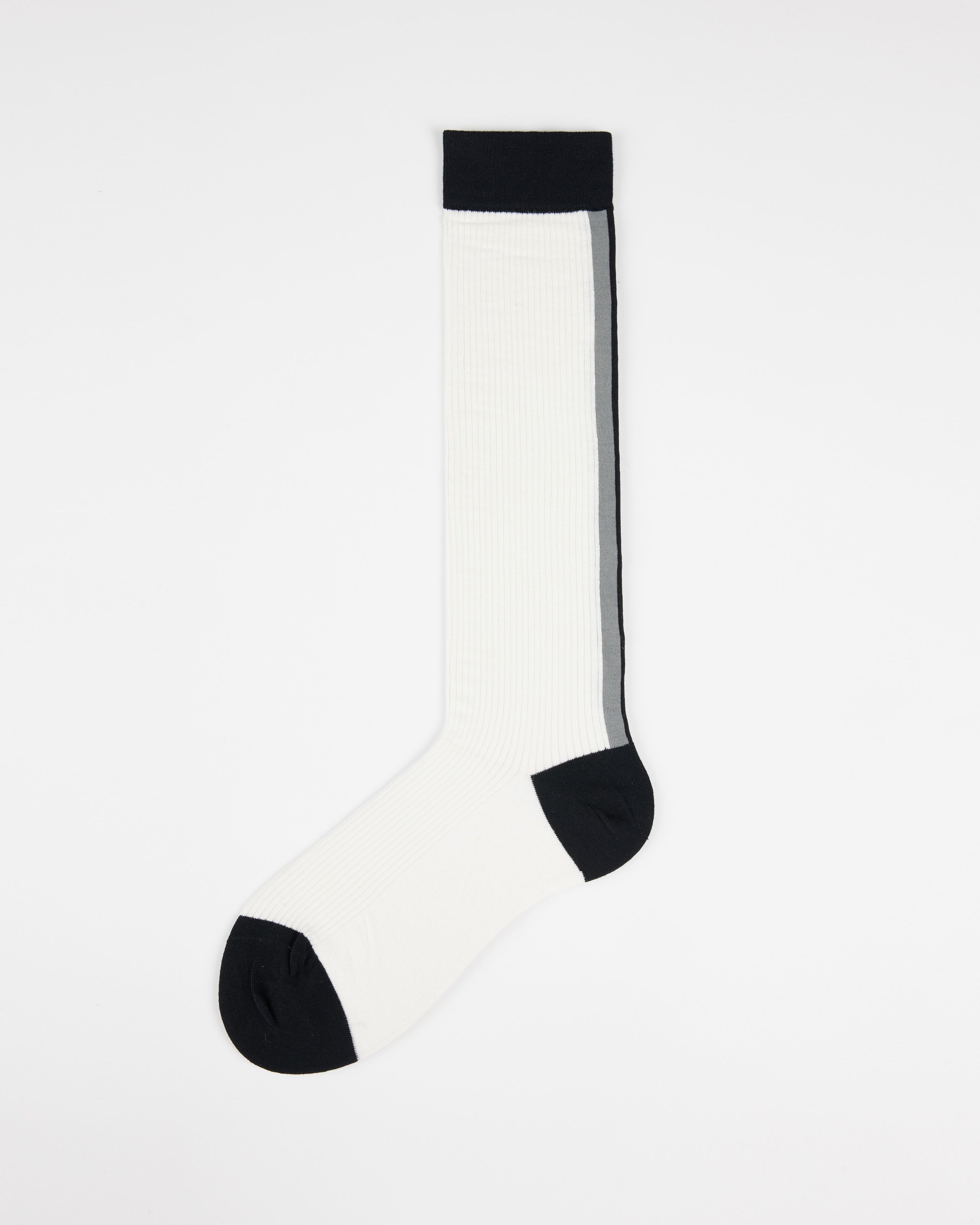 Women 240 Needle Contrast Knee Socks Handsewn Antibacterial - SWEET NANA