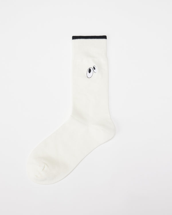 Women Cute Handsewn Crew Socks Bold Eye Embroidery Comfort - SWEET NANA