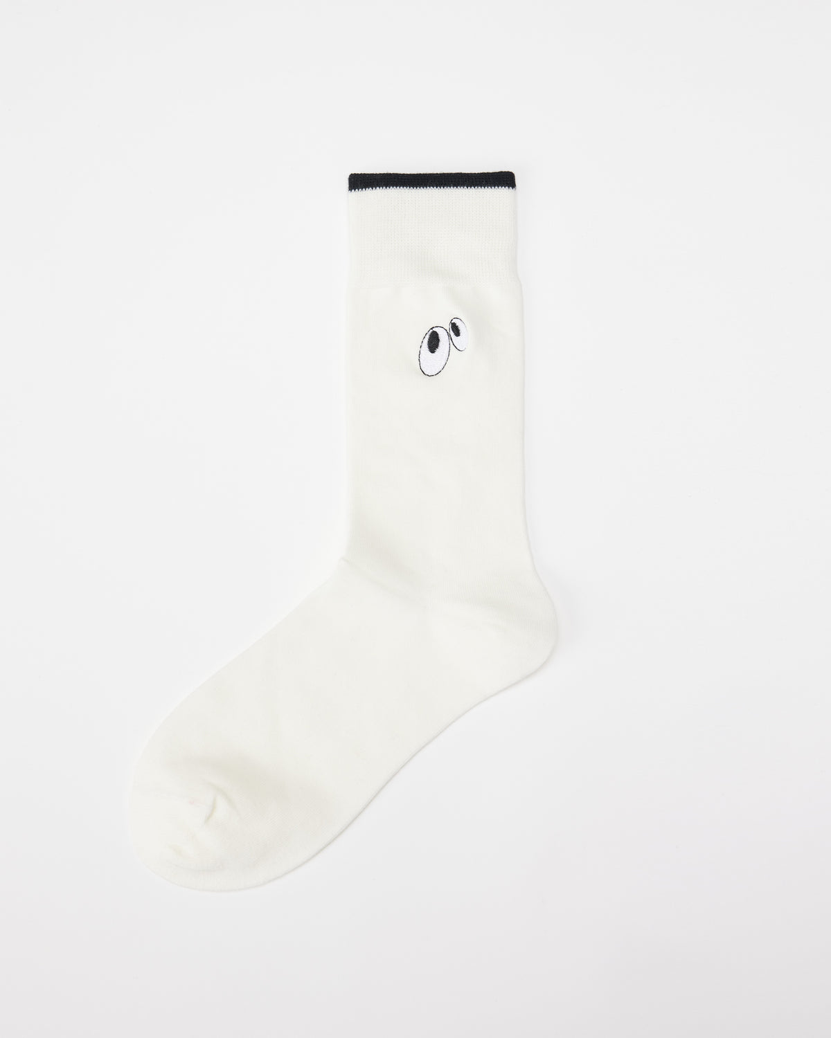 女款可愛手工縫製中筒襪子大膽眼睛刺繡舒適