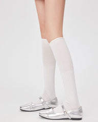 여성용 싱글 커프 롤업 니 양말 수제 봉제 항균