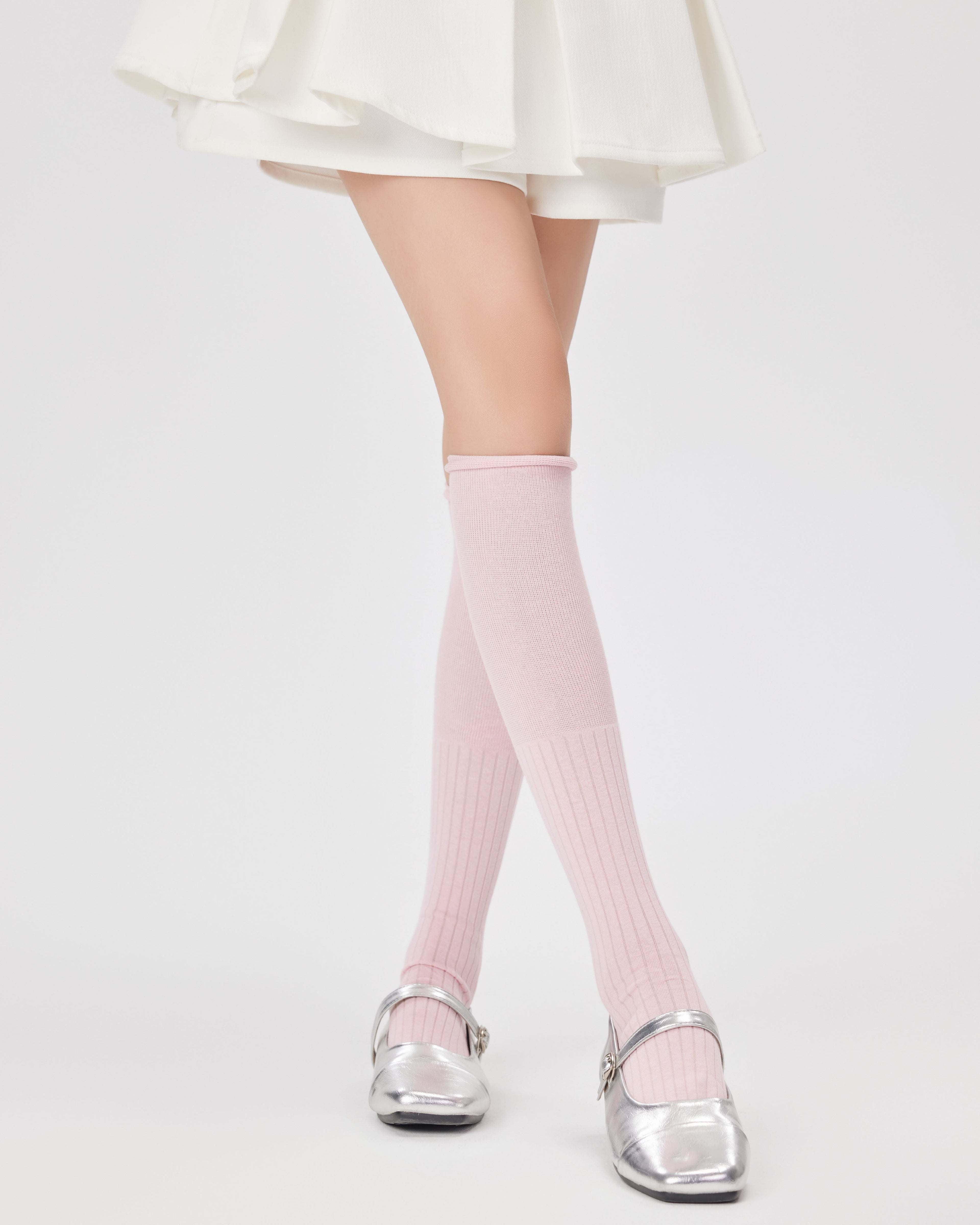 Women Single Cuff Rolled Knee Socks Handsewn Antibacterial - SWEET NANA