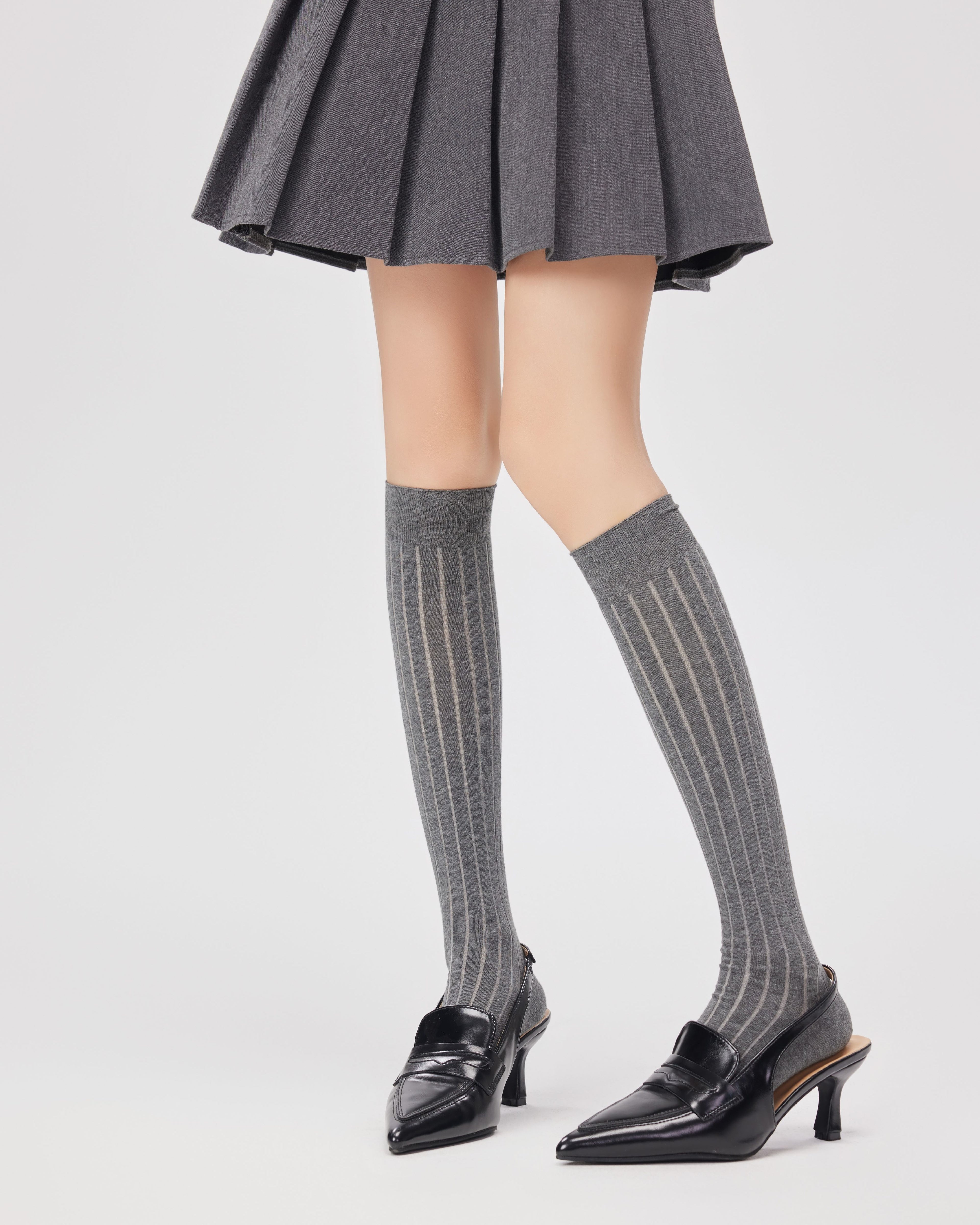 Women Miu Series Knee Socks Handsewn Antibacterial - SWEET NANA
