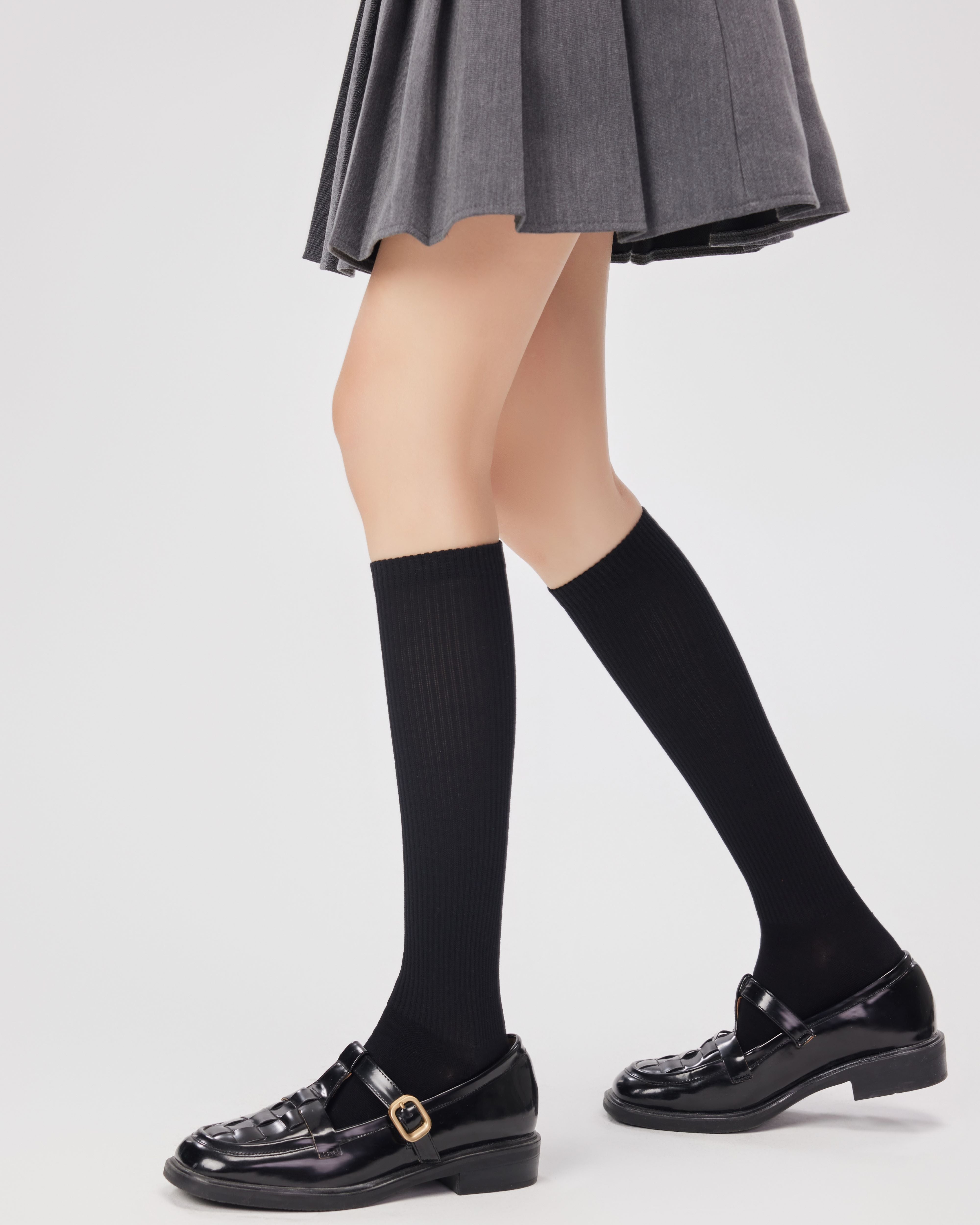 Women Striped Pressure Knee Socks Handsewn Antibacterial - SWEET NANA Main image