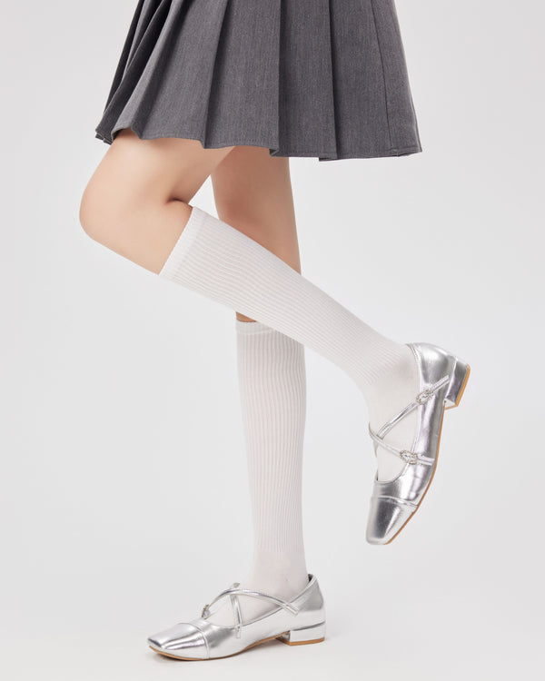 Women Striped Pressure Knee Socks Handsewn Antibacterial - SWEET NANA