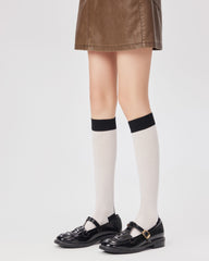 여성용 240 니들 콘트라스트 니 양말 핸드메이드 항균