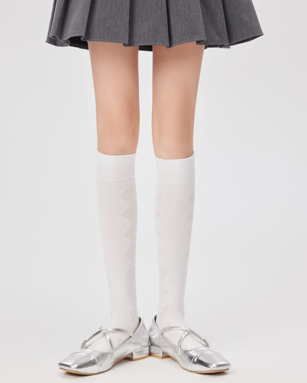 Women Diamond Mesh Knee Socks Handsewn Unique Style - SWEET NANA