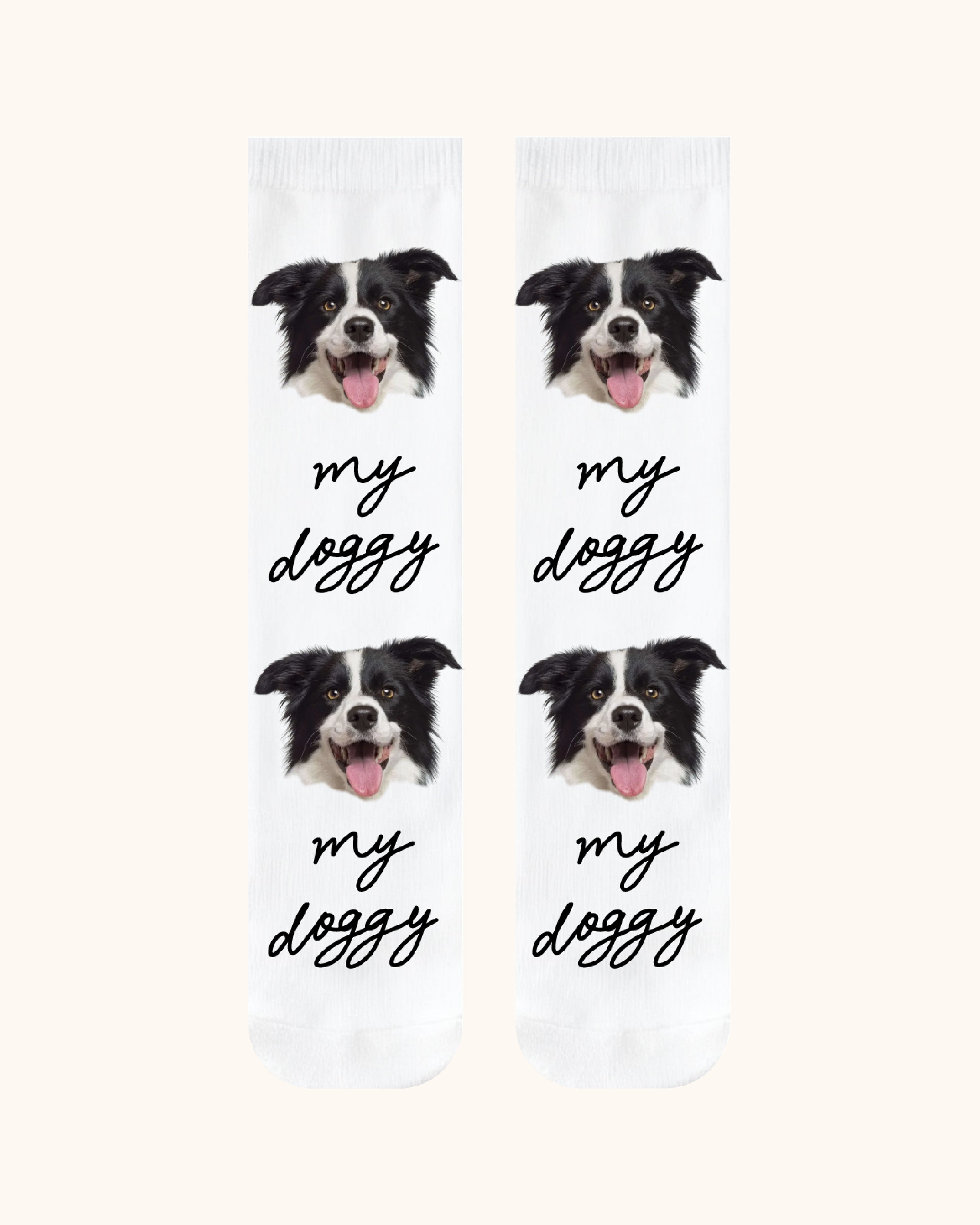 Custom Dog Face Crew Socks Personalized Pet Photo Socks Gift for Pet Lovers