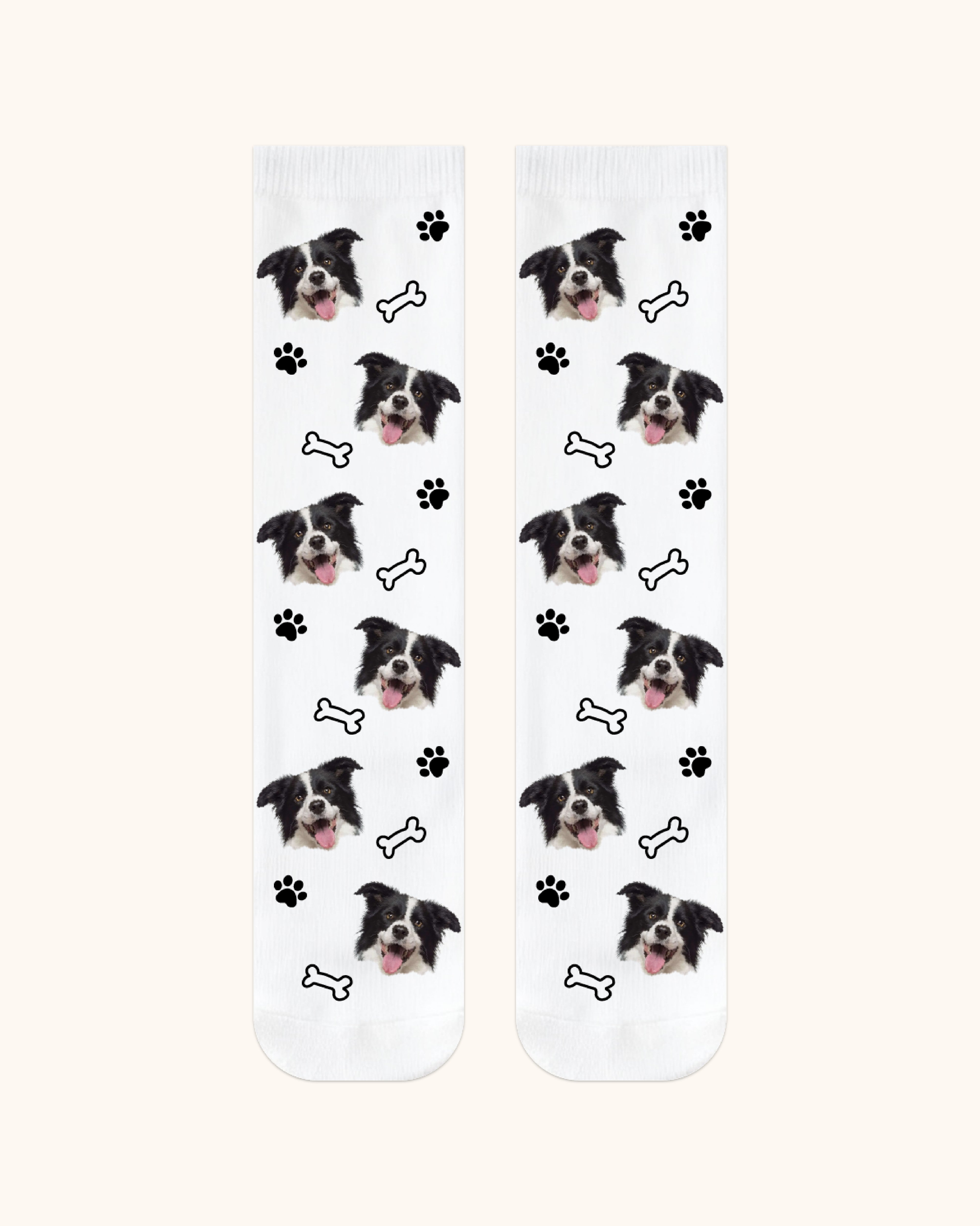 Custom Dog Face Crew Socks Personalized Pet Photo Socks Gift for Pet Lovers