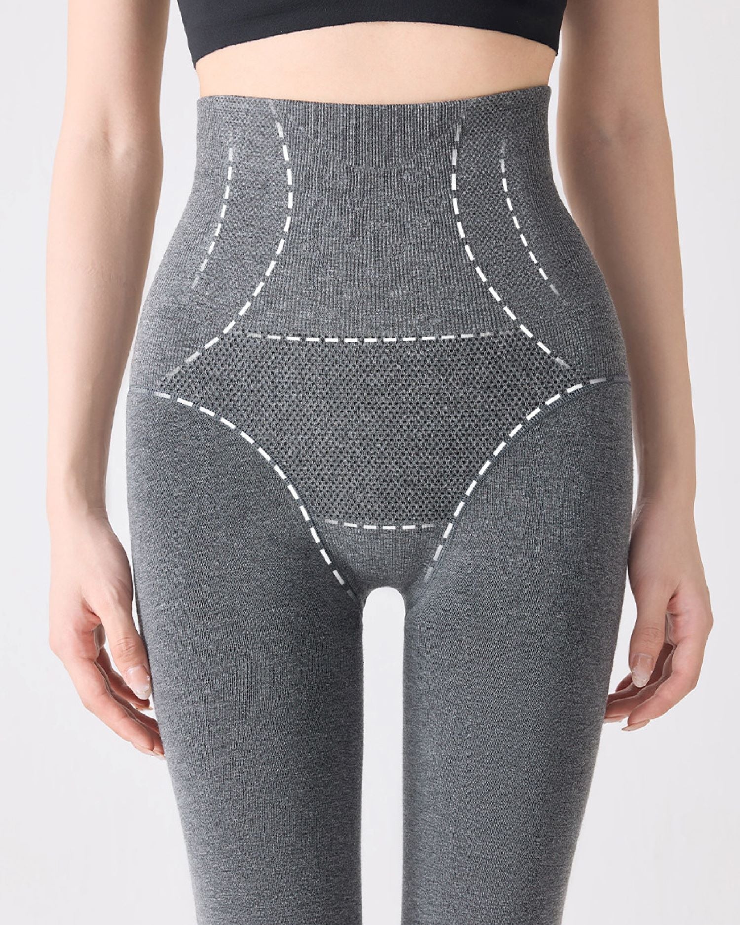 Women Fleece Lined Plain Tights Slimming High Waist Butt Lift