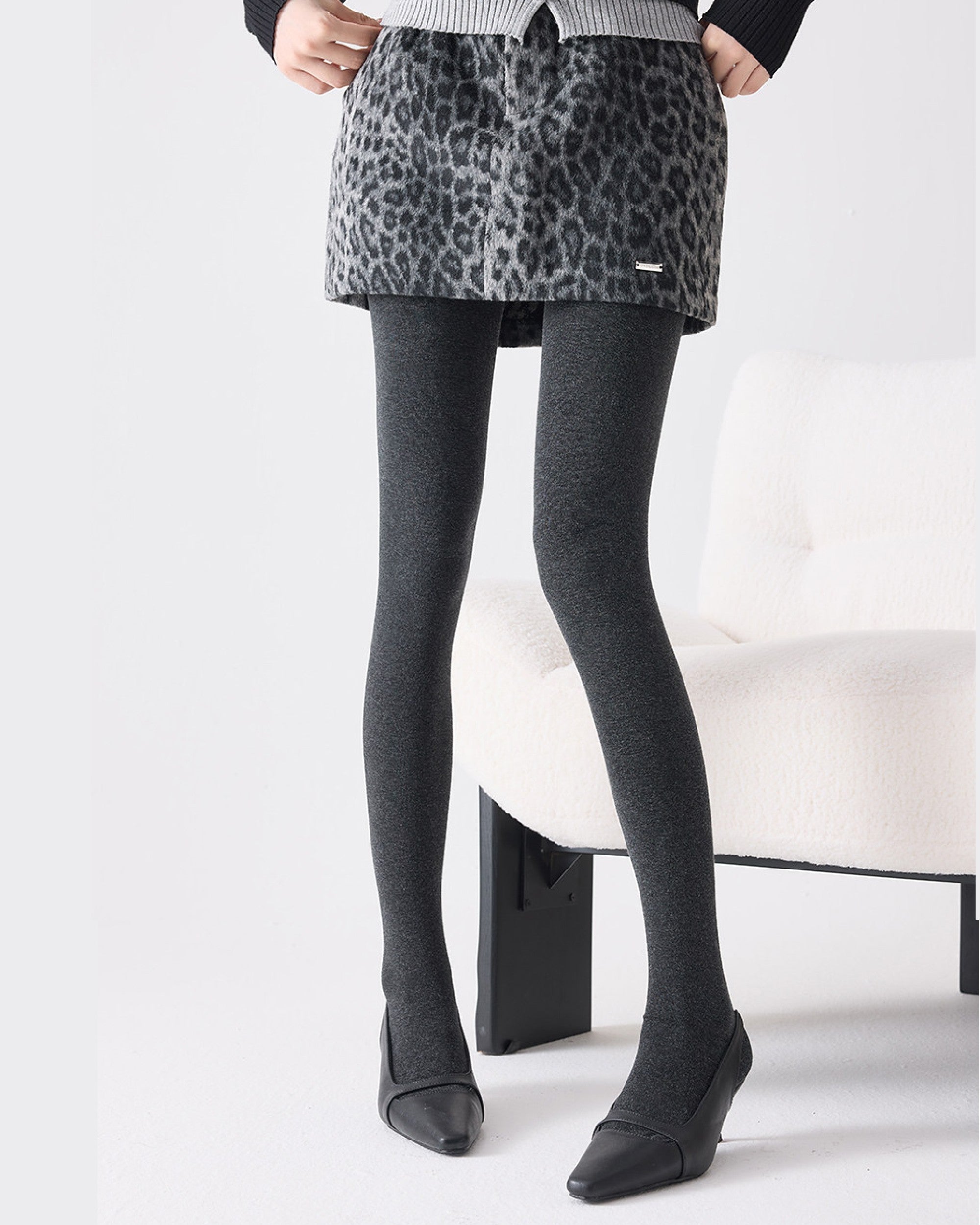 Women Fleece Lined Plain Tights Slimming High Waist Butt Lift