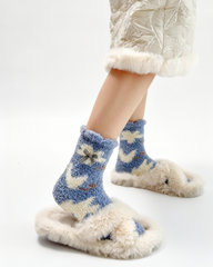 レディース クルー ソックス ラブリーシリーズ ふわふわ 暖かい 快適 室内用 ソックス