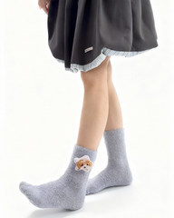 レディース クルー ソックス リトルアニマルスターシリーズ ふわふわ快適 暖かい 室内用ソックス