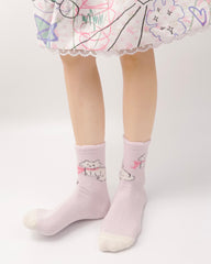 여성 크루 양말 고양이 시리즈 보송보송하고 따뜻하며 포근한 실내용 미끄럼 방지 양말