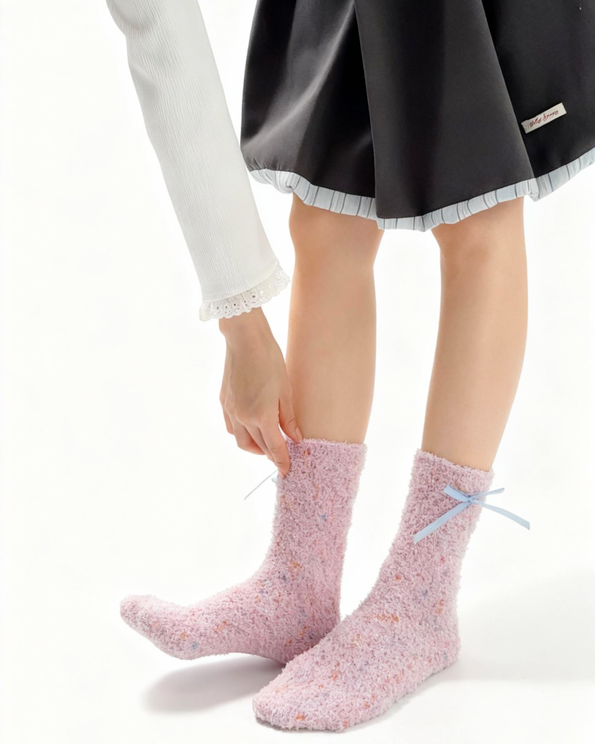 レディース クルー ソックス カネルシリーズ ふわふわで暖かく快適な室内用ソックス