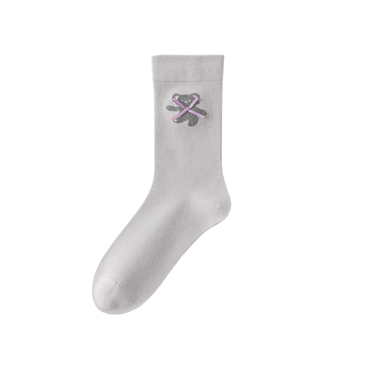 Women Crew Socks Bow Bear Series Cotton Cute Embroidery Casual Socks