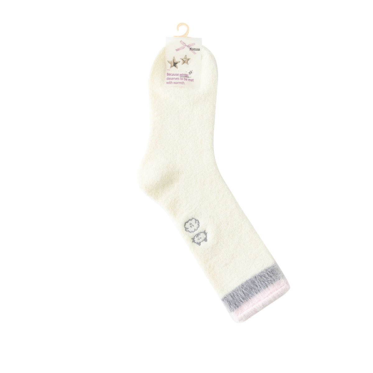 Women Crew Socks Fuzzy Warm Cozy Cotton Soft Cute Animal Embroidery