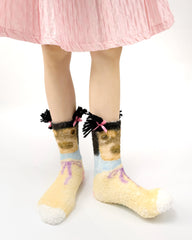 Funny Crew Socks Cartoon Dog Series Fuzzy Cozy Warm Indoor Socks