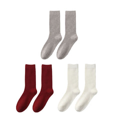 Sweetnana 3-Pack Women's Cozy Solid Color Socks, Seamless Crew Socks, High Quality Wool Socks Dress Socks.