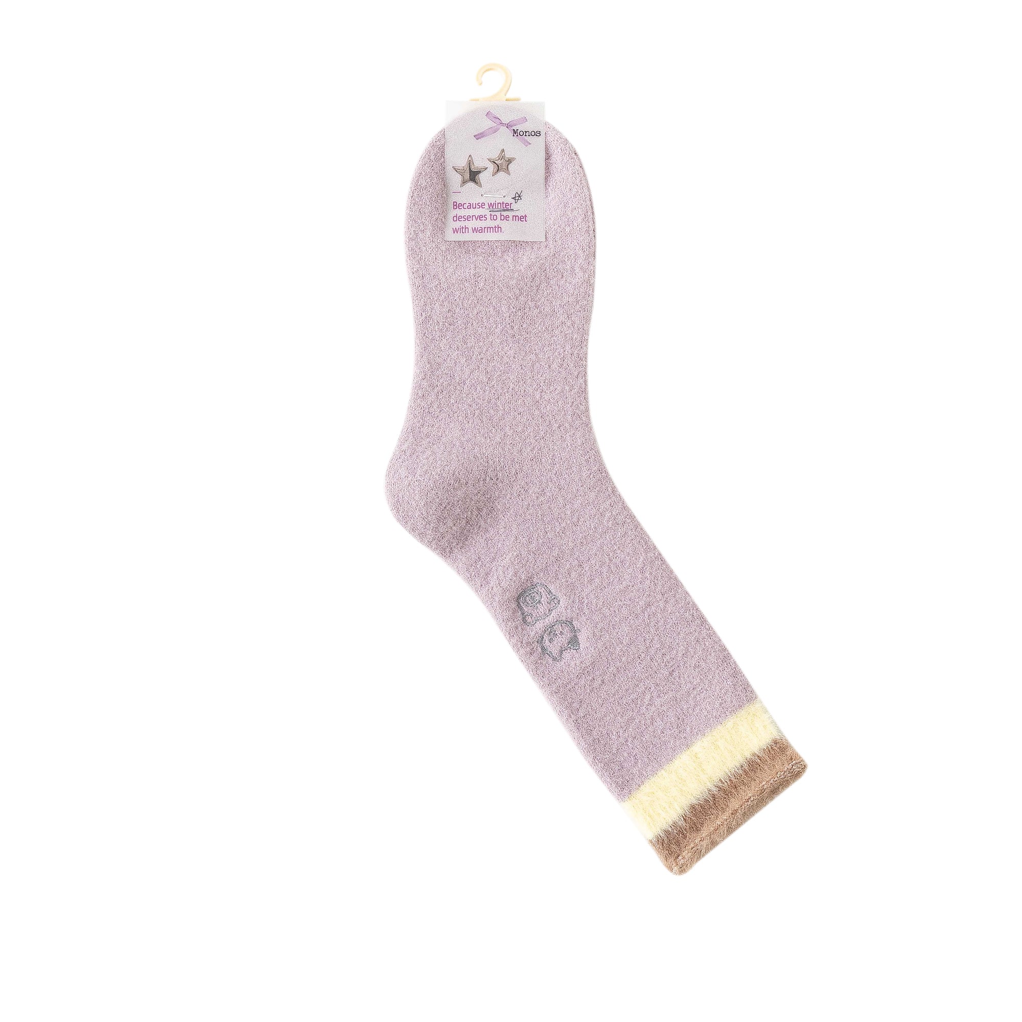 Women Crew Socks Fuzzy Warm Cozy Cotton Soft Cute Animal Embroidery