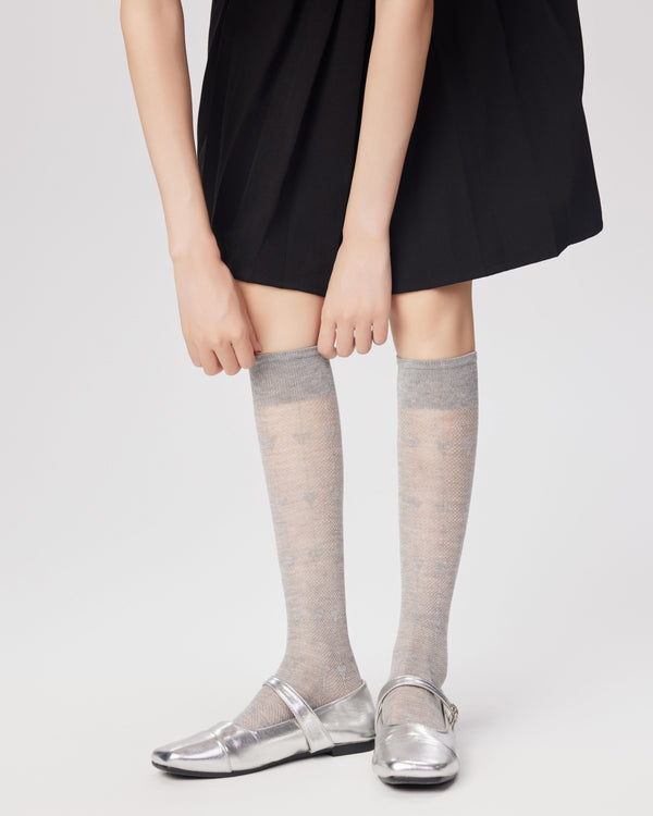 Women Knee High Socks Heart Mesh Comfortable - SWEET NANA