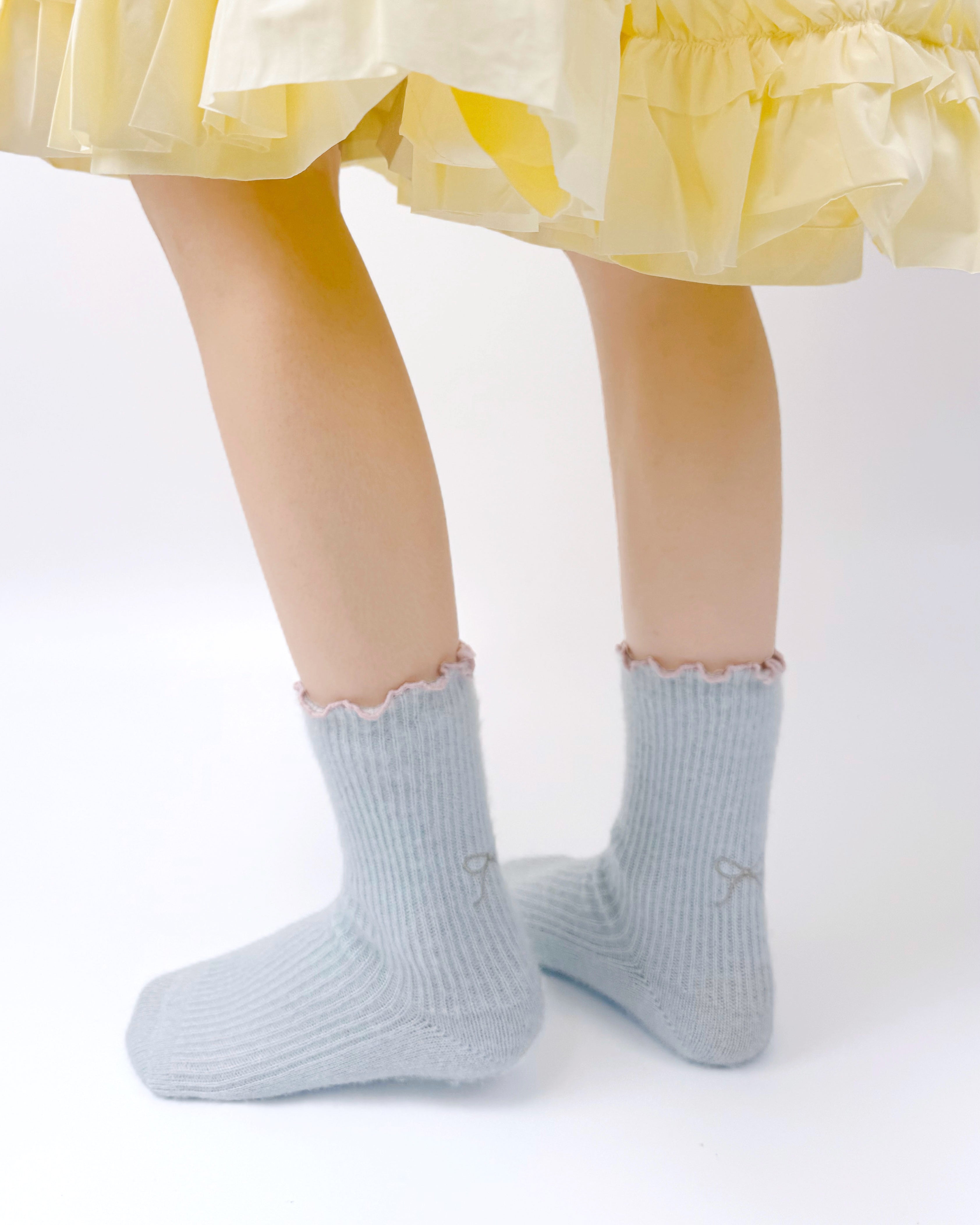 Women Crew Socks Bowknot Series Soft Ice Cream Color Cozy Casual Socks