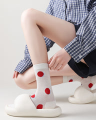 女款中筒襪子卡通刺繡舒適有趣