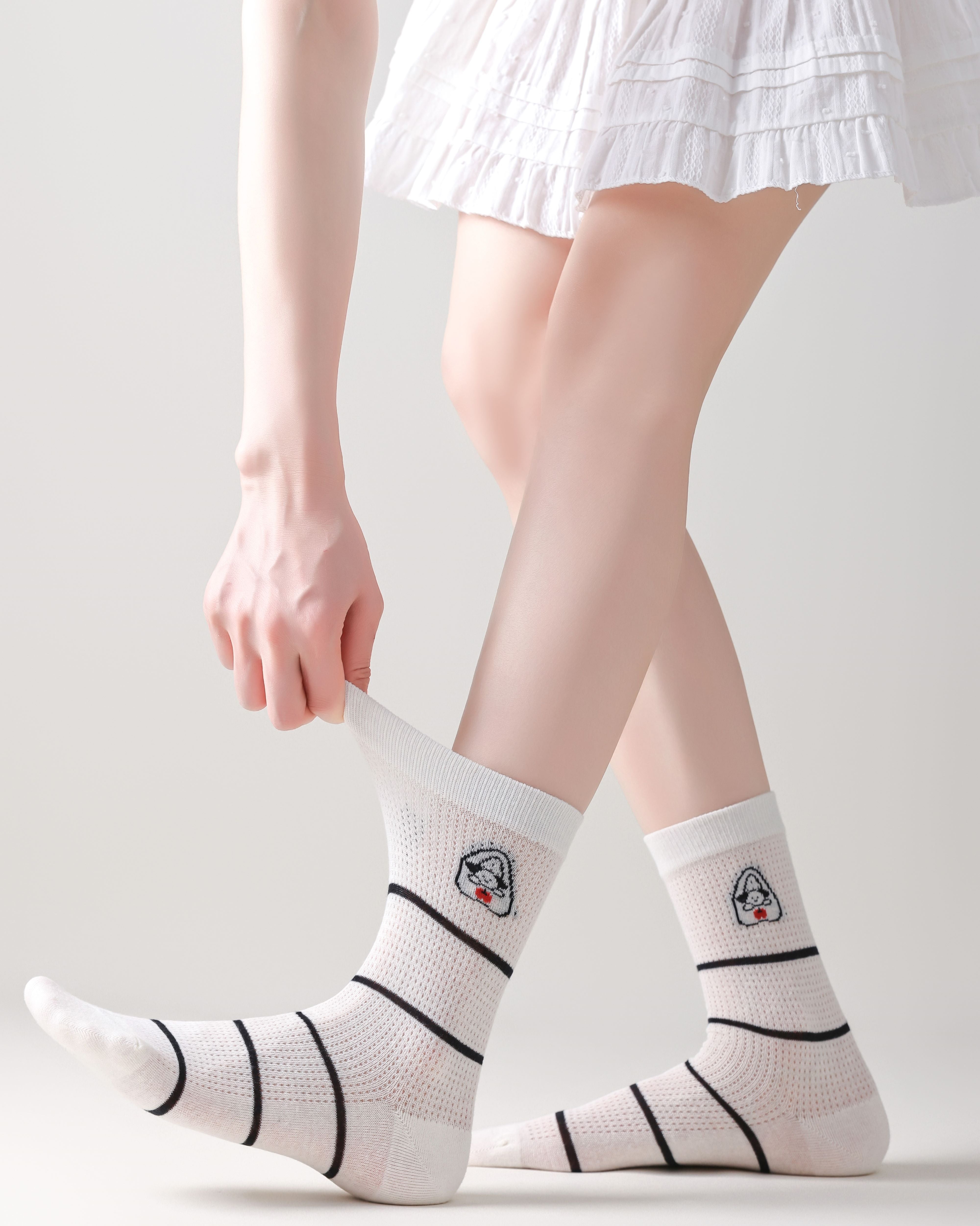 여성 크루 양말 강아지 귀엽고 다재다능하며 편안하고 재미있음 서브 이미지