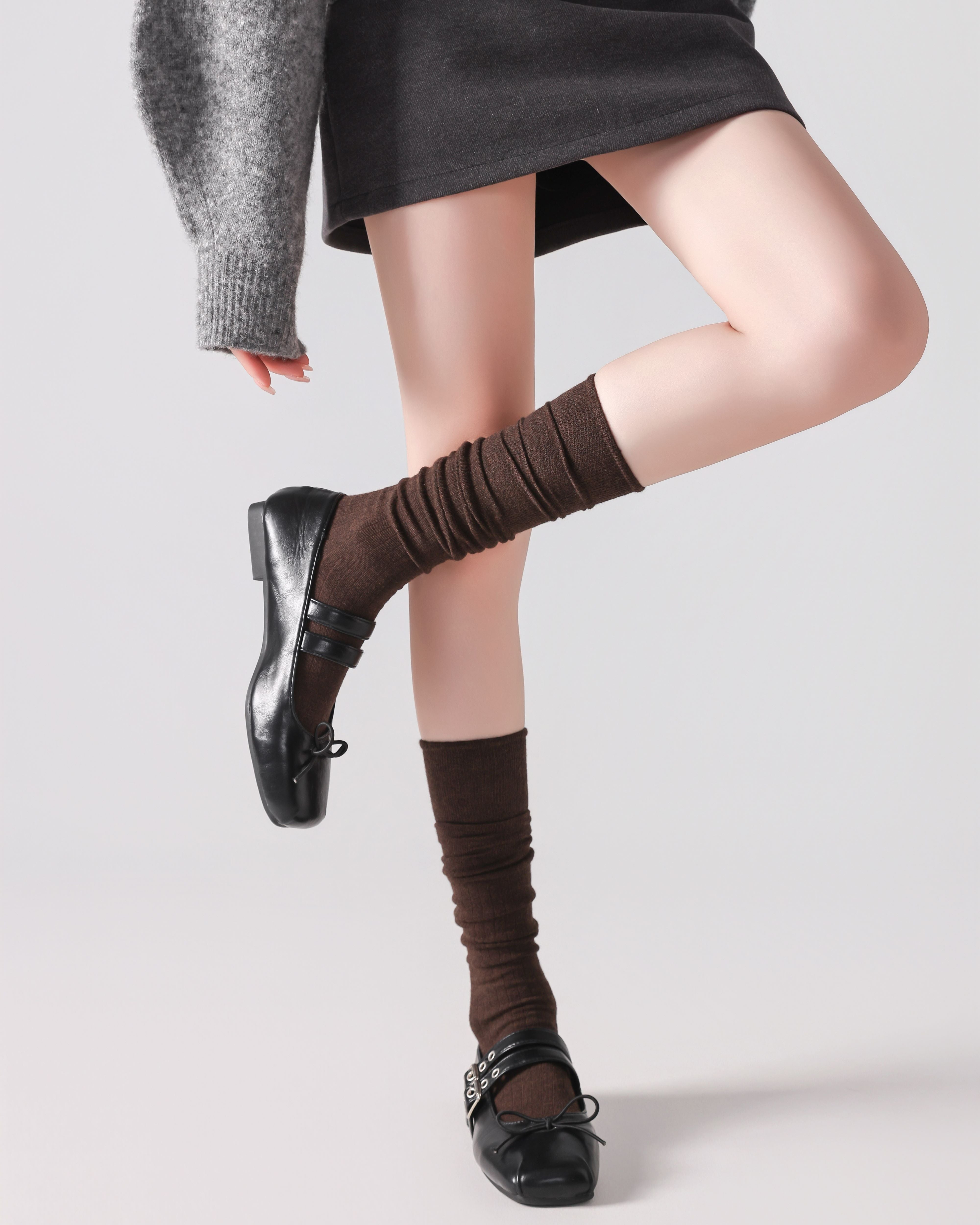 Women Solid Knee High Slouch Socks Soft Stretch Comfort Fit Secondary image